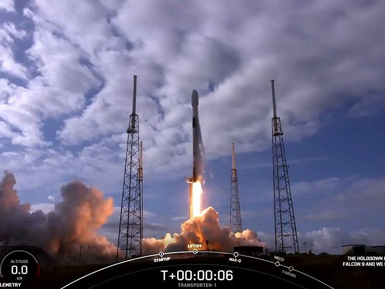 The Spacex Falcon 9 liftoff in Cape Canaveral, Florida.  
