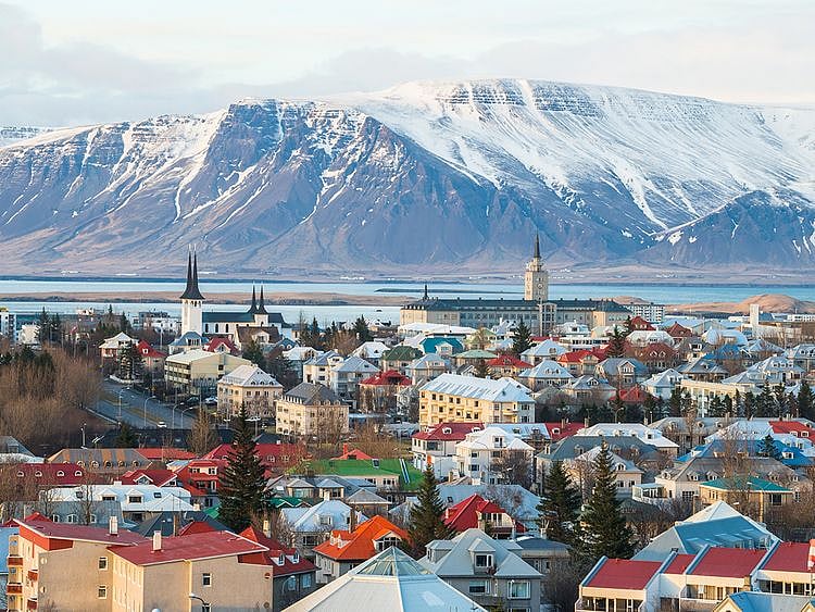 A view of Reykjavik, the capital city of Iceland. 