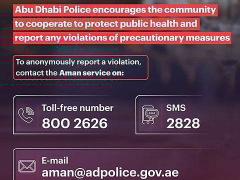 Abu Dhabi Police launched social media campaign urging residents to report COVID-19 violations.