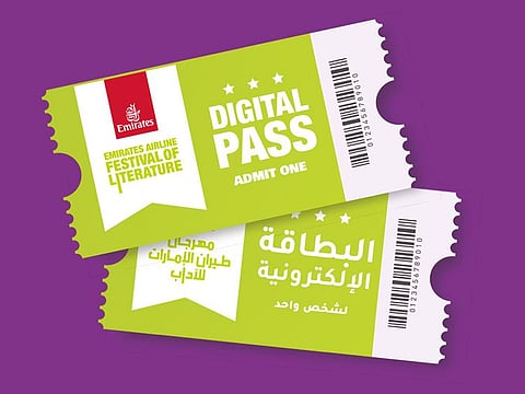 The Dh100 digital passes to the ongoing Emirates Airline Festival of Literature.
