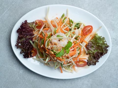Goi Du Du Tum or Vietnamese green papaya and prawn salad
