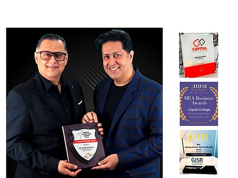 Dr Vikas Nand Kumar Batheja with Dr Sanjay Batheja, co-founders and directors of Capital University College