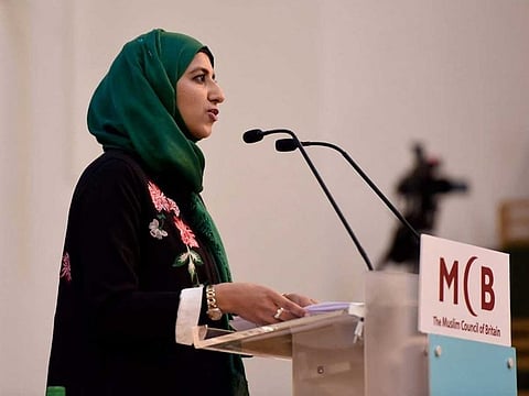 Zara Mohammed, 29, addresses the #OurMosquesOurFuture conference hosted by the MCB in 2018. 