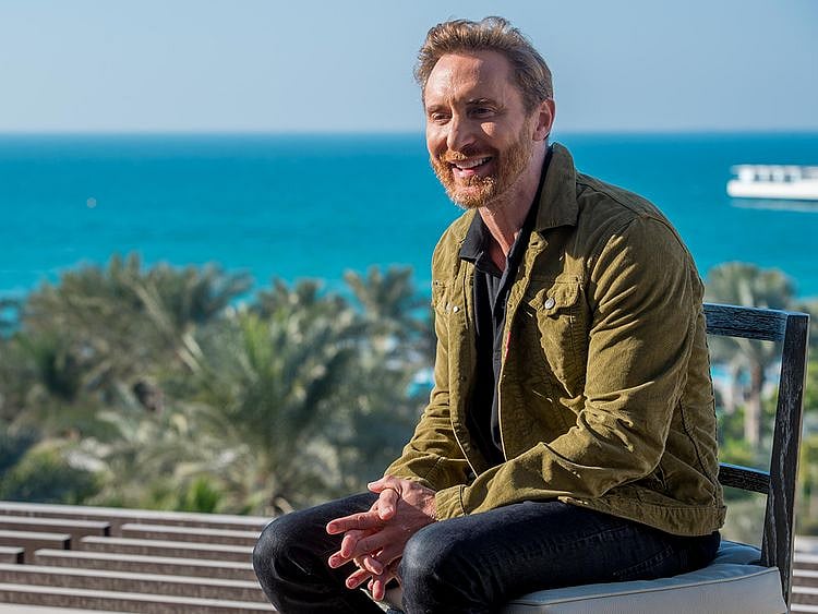French DJ David Guetta during an interview at Jumeirah Al Naseem, Dubai, on February 3, 2021