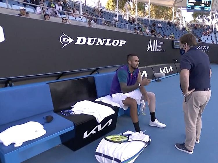Nick Kyrgios was unhappy in Australia after a time violation