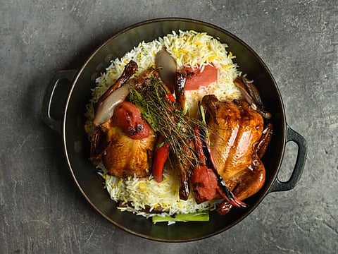 Saffron Yogurt Marinated Whole Chicken