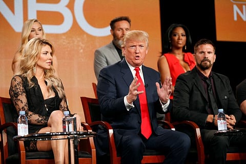 Executive Producer and host Donald Trump speaks about the NBC television show "The Celebrity Apprentice" during the TCA presentations in Pasadena, California, January 16, 2015.
