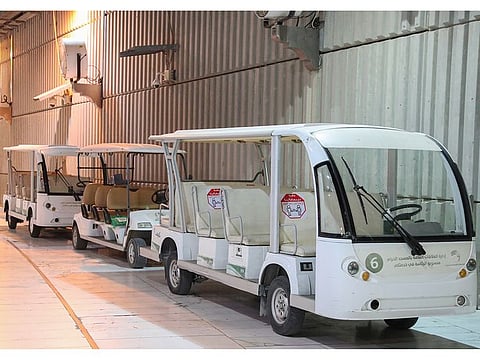 The new carts introduced to serve worshippers in the Grand Mosque. 