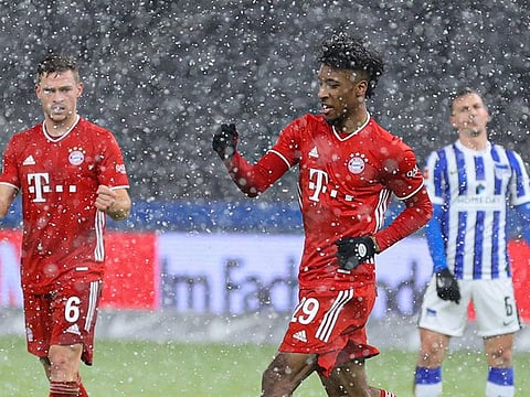 Bayern were held up by a snowstorm after their win over Hertha Berlin