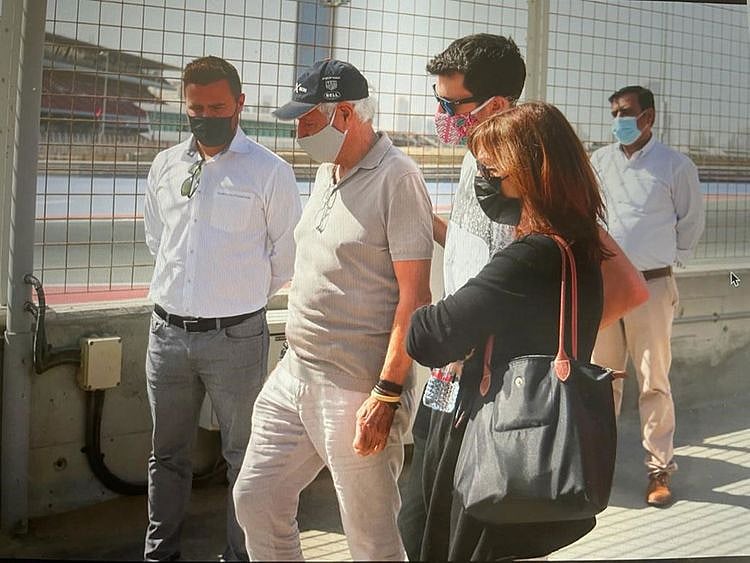 Christophe Hissette's family at the Dubai Autodrome memorial 