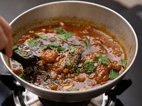 Alu Bukhara’r Jhal Chutney or dried plum chutney 
