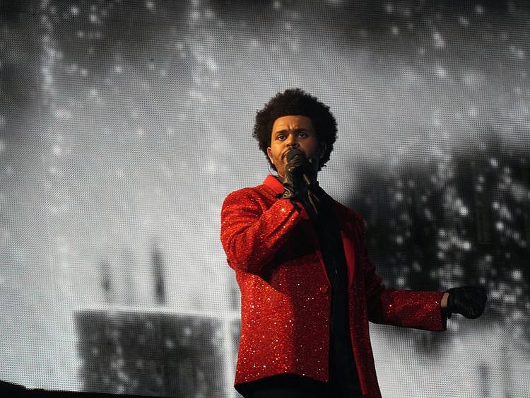 The Weeknd performs at the Super Bowl halftime show