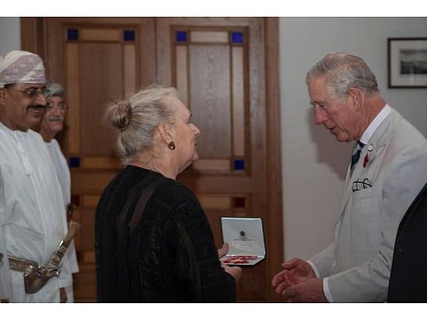 Maggie Jeans was awarded an OBE for services to Omani British relations, by Prince Charles in 2016.