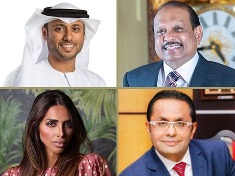  Clockwise from top-left: Ahmed Al Dhaheri, Yusuffali Ali MA, Rizwan Sajan and Sara Madani. 