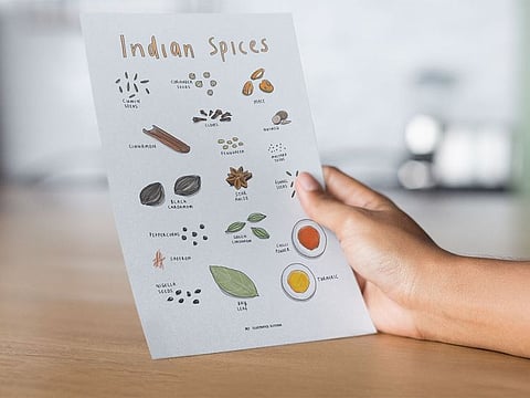Emma's illustration of the essential Indian spices you need in Indian cooking.