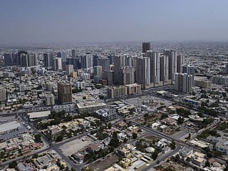 The Ajman skyline. All cafes and eateries in Ajman are required shut down by 12am, midnight, in compliance with COVID safety rules.