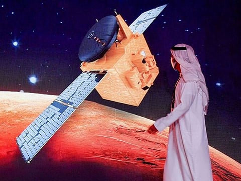 File photo of an event in Dubai marking the Hope Probe's entry into Mars' orbit on February 9, 2021