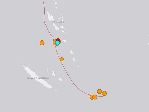 Vanuatu earthquake map.