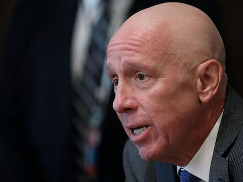 Arne Sorenson, president & CEO of Marriott International, participates in a meeting between U.S. President Donald Trump and tourism industry executives on coronavirus (COVID-19) response in the Cabinet Room of the White House in Washington, U.S., March 17, 2020. 