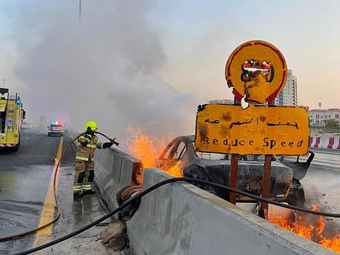 According to Dubai Civil Defence, the fire resulted no injuries. 