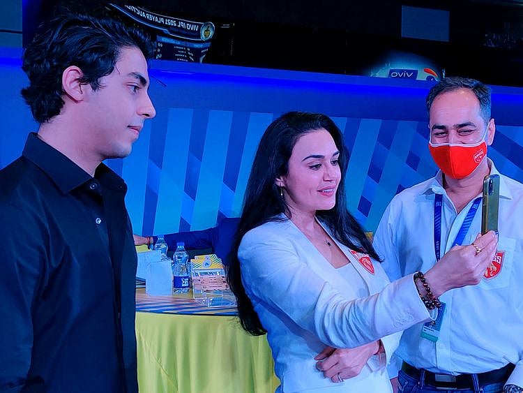 Aryan Khan and Preity Zinta at the IPL auction