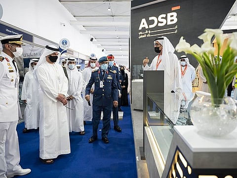 Sheikh Hamed bin Zayed Al Nahyan, Member of Abu Dhabi Executive Council tours the International Defence Exhibition and Conference 2021 (IDEX), at ADNEC. 