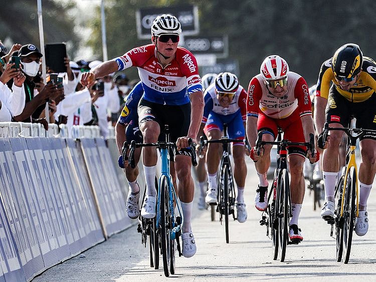 Dutch cyclist Mathieu van der Poel won Satge 1 of the UAE Tour for Team Alpecin–Fenix 