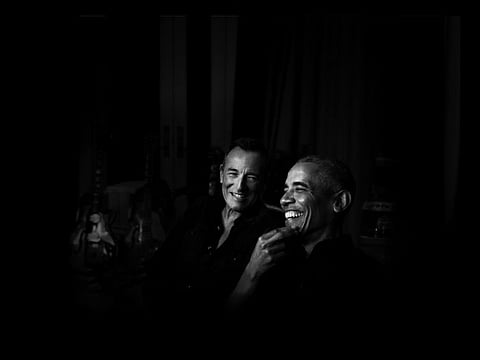 In an undated photo from Rob DeMartin, Bruce Springsteen and Barack Obama. Their new show, “Renegades: Born in the USA,” features the 44th president and the musician speaking intimately and expansively on topics like race, fatherhood and the country’s painful divisions. 