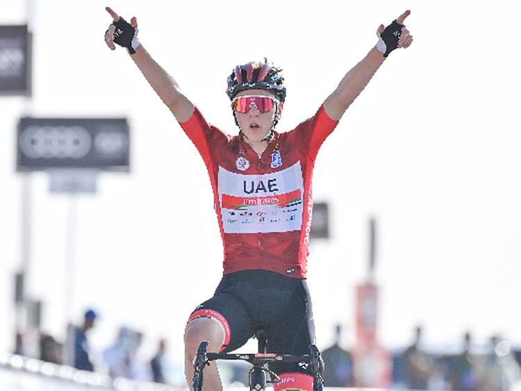 Tadej Pogacar wins Stage 3 of the 2021 UAE Tour