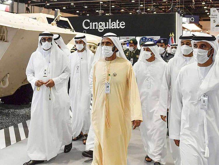 During the tour, Sheikh Mohammed visited a number of the companies participating in the global event