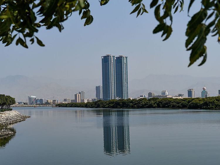 Stock RAK Ras Al Khaimah skyline market