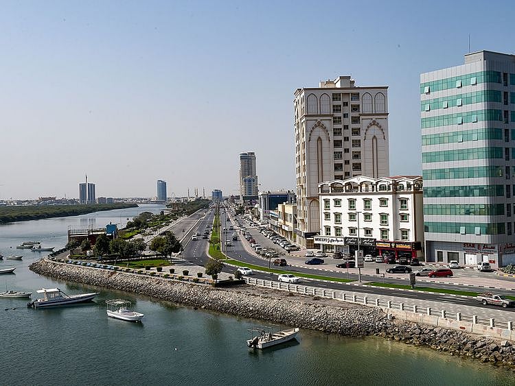 Stock RAK Ras Al Khaimah skyline