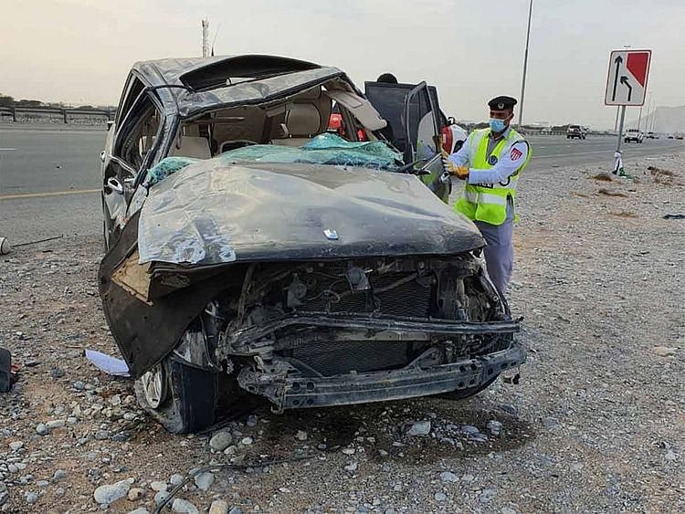 The vehicle involved in the accident 