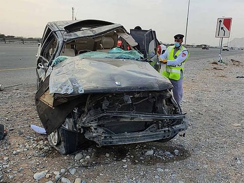 The vehicle involved in the accident 