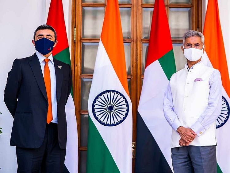 Sheikh Abdullah bin Zayed Al Nahyanalong with Dr. Subrahmanyam Jaishankar