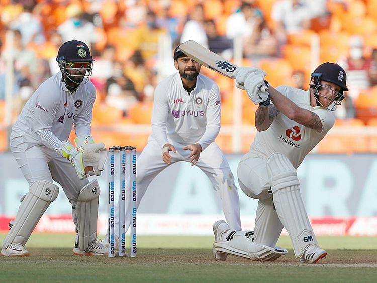 England's Ben Stokes during 2nd day of the 3rd Test vs India at Narendra Modi Stadium, Motera in Ahmedabad. 