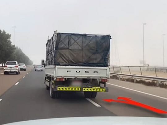 Video: Abu Dhabi Police arrest truck driver for reckless driving