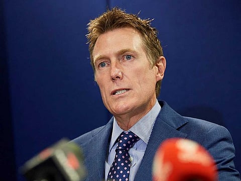 Australia's attorney general Christian Porter speaks during a press conference in Perth on March 3, 2021, after he outed himself as the unnamed cabinet minister accused of raping a 16-year-old girl. 