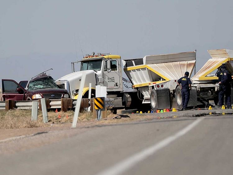 US mexico car truck crash collision