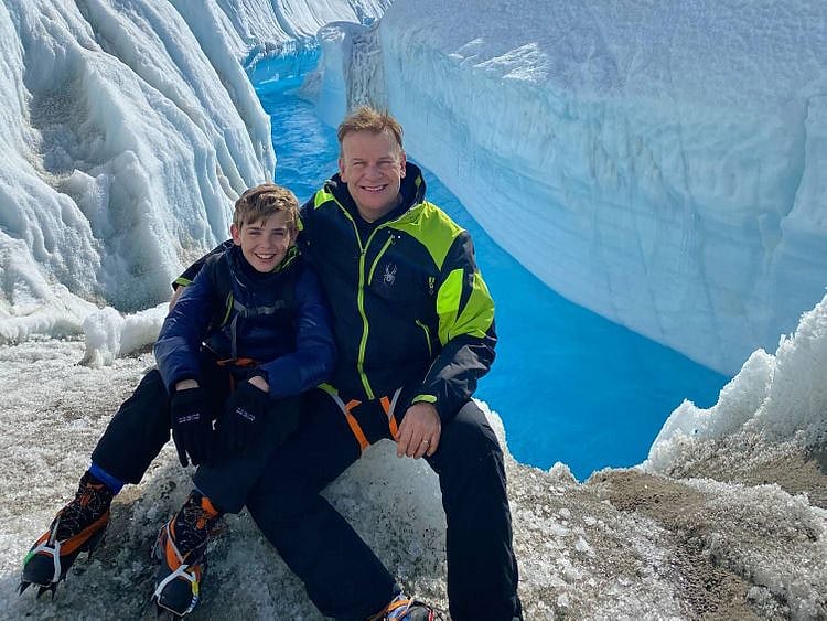 Hamish with son