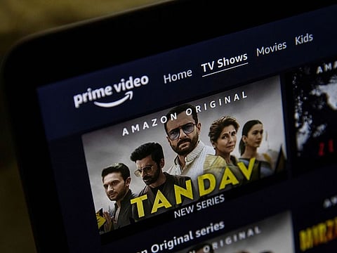A poster of Tandav, a web series is seen on Amazon Prime Video streaming service website in this illustration. 