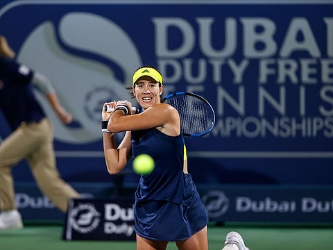 Garbine Muguruza in action in Dubai