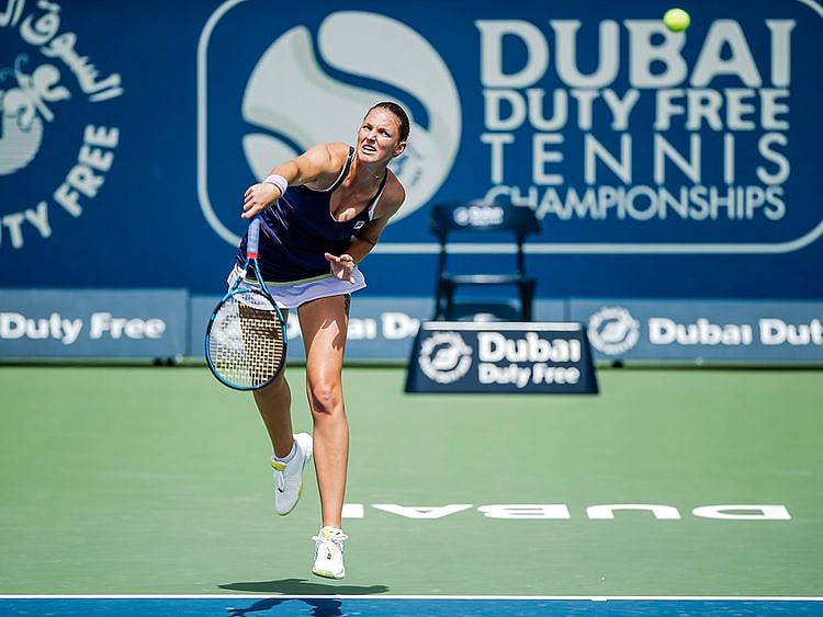 Karolina Pliskova in action in Dubai
