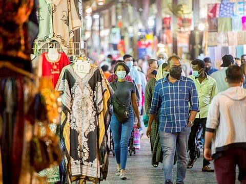 Tourists and residents at the Bur Dubai Souk in Dubai. Till date, the UAE has provided more than six million doses of COVID-19 vaccines to more than 3.7 million people.