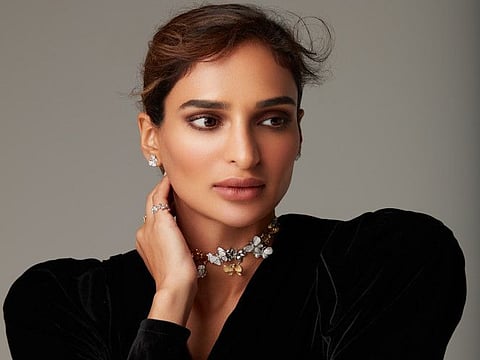 A model wearing jewellery designed by Sheikha Sana Al Maktoum