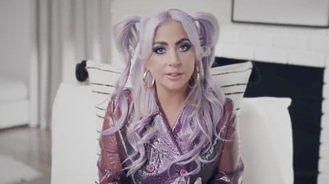 Lady Gaga delivers a video message to the Japanese people, on the 10th anniversary of an earthquake and tsunami that struck Japan, in this still image obtained from a video posted on her Twitter page.