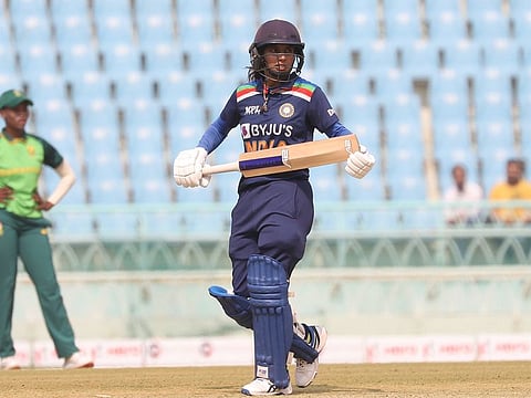 Mithali Raj on reaching the landmark of 10,000 international runs during India's third ODI against South Africa in Lucknow on Friday.