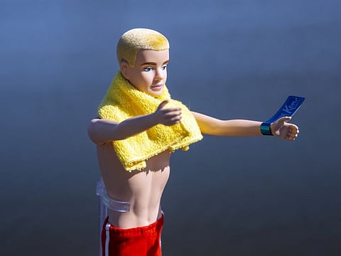 A reproduction of the original Ken doll launched in 1961 as a companion to Barbie is seen in Bergen County, New Jersey, on Monday, March 8, 2021.