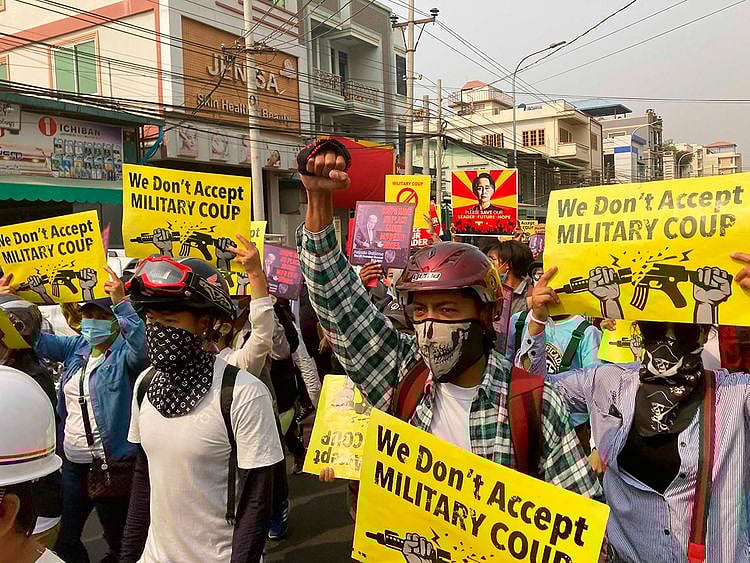 Anti-coup protesters