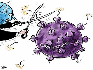 Cartoon: World fights new strains of coronavirus